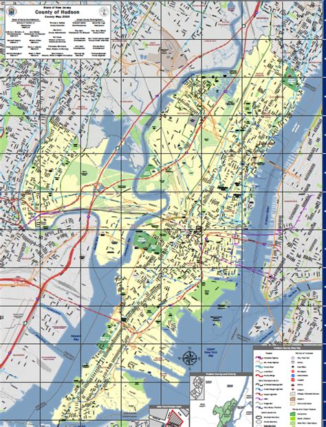 County Road Map - Hudson County