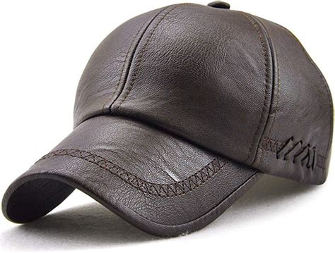 JienClound Men's Leather Baseball Cap，Mens Outdoor Hats and Caps, Winter Hats, Gifts for Men ...