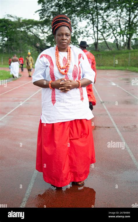 Benin woman in their cultural traditional attire, during the National ...