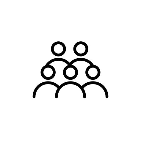 Group icon isolated sign symbol vector illustration. Five People Gathered Icons. Black and white ...