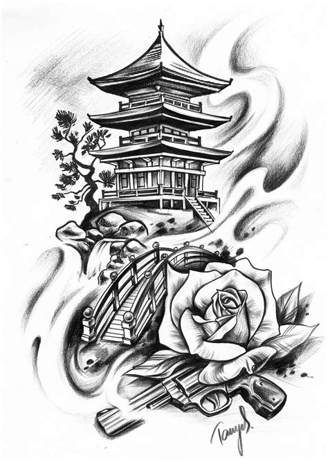 Samurai Tattoo Design Ideas #1 Published by Dennis Frey | Tatuagem templo, Tatuagem de templo ...