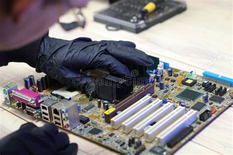 Replacement of the Chipset Cooling System from the Computer Motherboard Stock Image - Image of ...