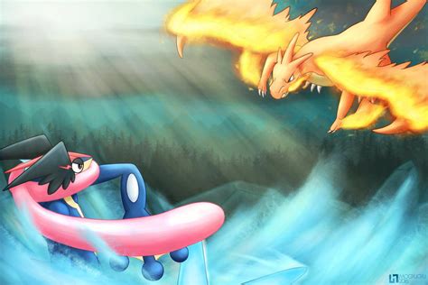 Mega Charizard Y vs Ash Greninja by DarkrexS on DeviantArt