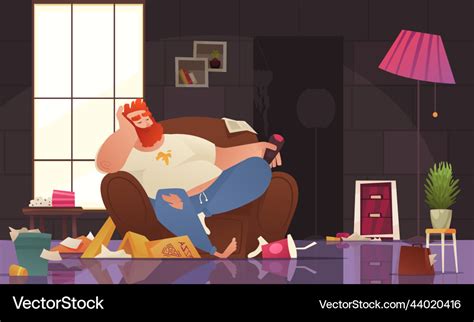 Lazy person cartoon Royalty Free Vector Image - VectorStock