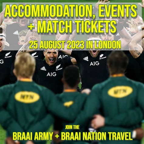 Springboks London 2023 Accommodation, Events + Match Ticket | Braai Nation Travel