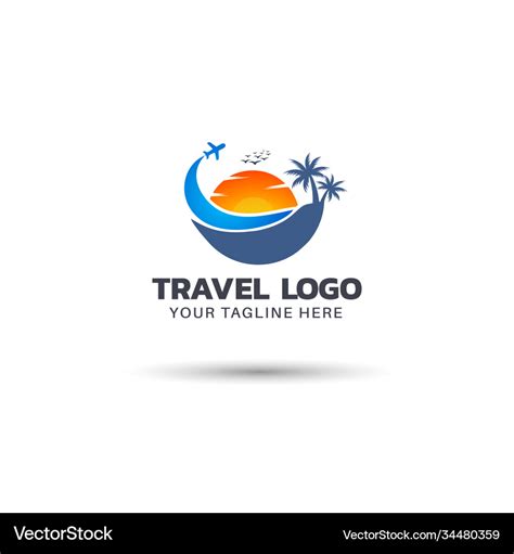 Travel agency logo design Royalty Free Vector Image