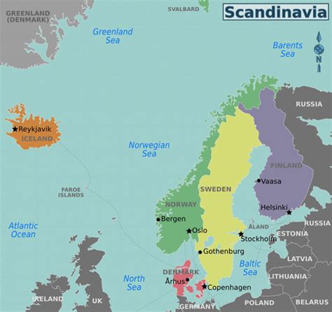 Large regions map of Scandinavia | Vidiani.com | Maps of all countries ...