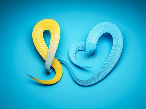 Kazakhstan Flag Colors Making Bow To Heart with Ribbon 3d Illustration Stock Illustration ...