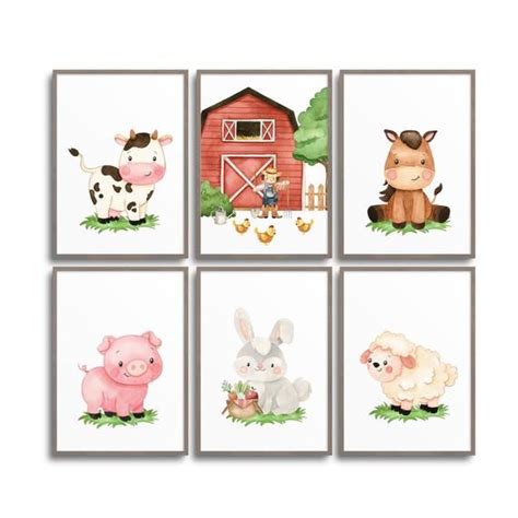 FARM ANIMAL PRINTS Farm Wall Art Toddler Room Prints Farm - Etsy | Guarderia de animales ...