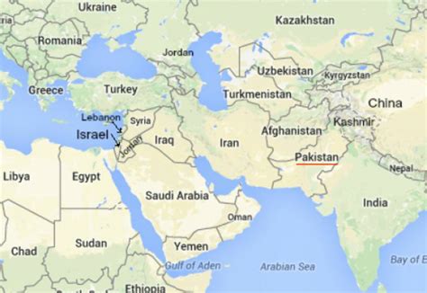 Pakistan And Israel Map