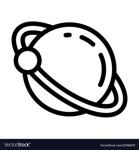 Uranus planet icon outline style Royalty Free Vector Image