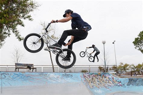 "Riders Performing BMX tricks" by Stocksy Contributor "Milles Studio ...