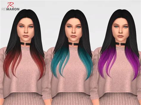 The Sims Resource: Breeze Ombre version Hair Retextured by remaron - Sims 4 Hairs