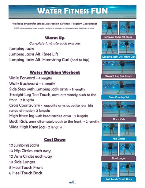 Water Aerobics Exercise Diagram Water Exercises Aerobic Work