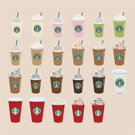 23 Starbucks Coffee PNG Clipart Images With Transparent - Etsy Canada