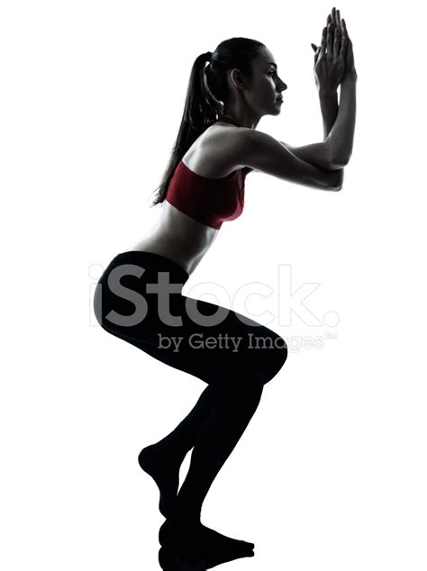 Woman Exercising Yoga Eagle Pose Silhouette Stock Photo | Royalty-Free | FreeImages