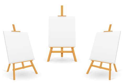 Wooden easel for painting and drawing set 1735902 Vector Art at Vecteezy