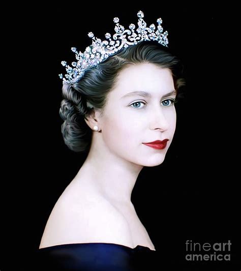 Queen Elizabeth II - The Young Queen Digital Art by Artworkzee Designs ...