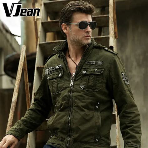 V JEAN Men's Sherpa Lined Military Bomber Jacket #2B140-in Jackets from Men's Clothing ...