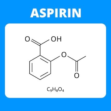 Premium Vector | Aspirin chemistry chemical formula structure vector