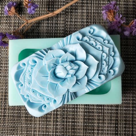 Aliexpress.com : Buy PRZY Rectangular carving soap flower silicone soap ...