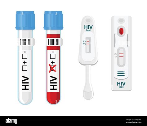 HIV test and self-test kit with laboratory blood test tube Stock Vector Image & Art - Alamy