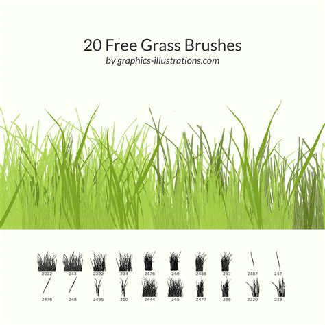 20 Free Grass Brushes - Photoshop brushes