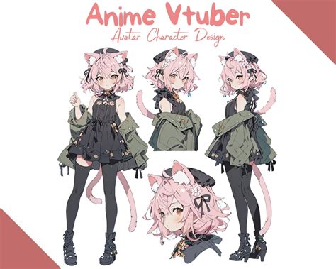 VTUBER Anime Character Design Commission / Consept / Cute Fantasy Character / Streamer / 2D ...