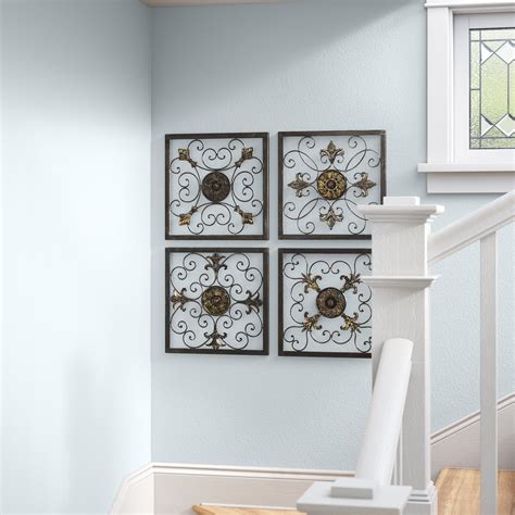 Andover Mills™ 4 Piece Metal Plaque Wall Décor Set & Reviews | Wayfair