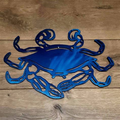 12 & 18 Blue Crab Metal Art Wall Art Wall Hanger Home Decor Nautical ...