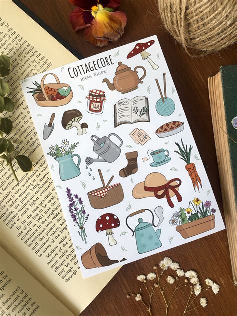 Cottagecore Sticker Sheet Bullet Journal Stickers Planner | Etsy