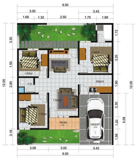 Denah Rumah Kamar 3 - Model Rumah Minimalis 2020