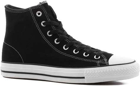 Converse Chuck Taylor All Star Pro High Skate Shoes - black/black/white (suede) - Free Shipping ...