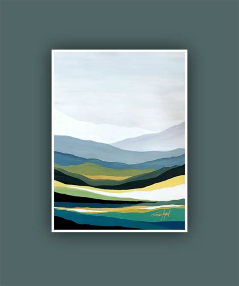 Original Abstract Mountain Painting Acrylic painting on watercolor paper. If you would like this ...