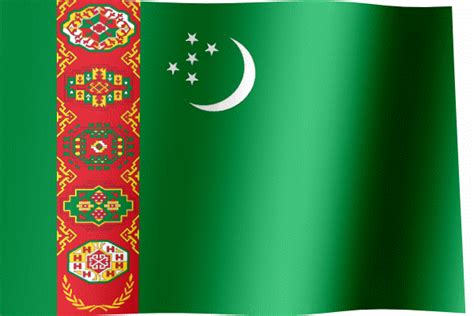 Turkmenistan Flag GIF (Türkmenistan Baýdagy) - All Waving Flags