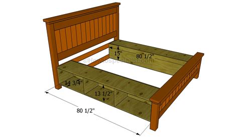 How to build a bed frame with drawers | HowToSpecialist - How to Build, Step by Step DIY Plans