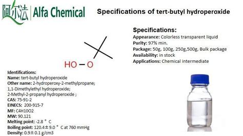 China Tert-butyl Hydroperoxide CAS NO: 75-91-2 Manufacturers - Free ...