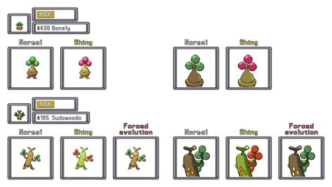 Forced Evolution: Bonsly line (gen 4) by ShinyDexProject on DeviantArt