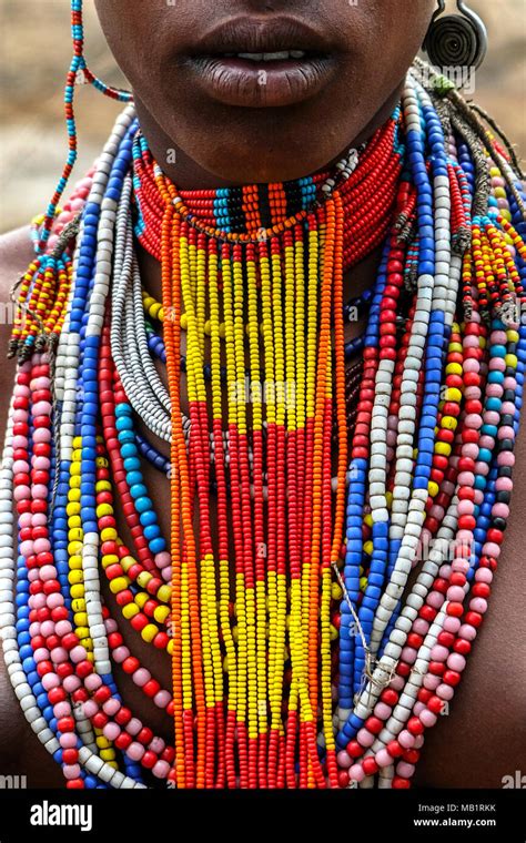 Close-up of a woman from the Arbore tribe with traditional jewelry, Omo valley, Ethiopia Stock ...