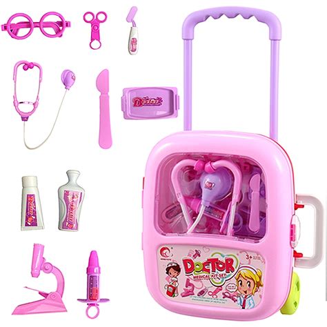 Kids Doctor Playset Girls Kit Pretend Play Toys Toddler Play Set Medical Gifts Roleplay ...