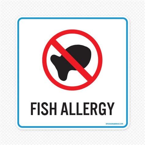 Fish Allergy Sign | Sticker Genius