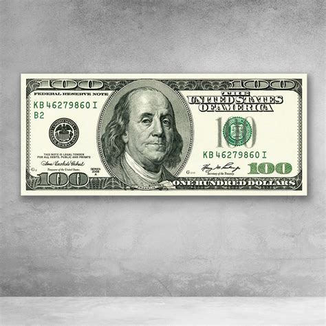 Original Ben Franklin Green $100 Dollar Bill Money Wall Art | Dollar tattoo, Dollar bill, 100 ...