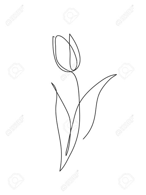 Simple One Line Drawing Flower - lvandcola