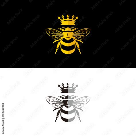 Queen bee flat design logo vector Stock Vector | Adobe Stock