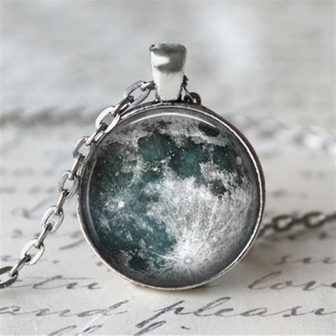 Blue Moon Necklace Full Moon Necklace Full Moon Jewelry - Etsy