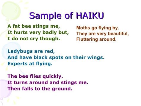 HAIKU EXAMPLES - alisen berde