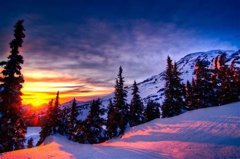 Snow Sunset Wallpapers - Wallpaper Cave