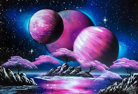 Spraypaint Art / Spray Paint Art / Galaxy Art / Space Home | Etsy