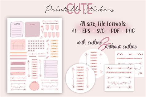 Bullet Journal Planner Sticker Sheet Graphic by Creative Art Tribe ...