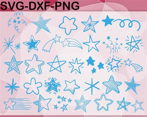 Star Svg Galaxy Svg Sketchy stars Svg Dxf Png Files Cut | Etsy